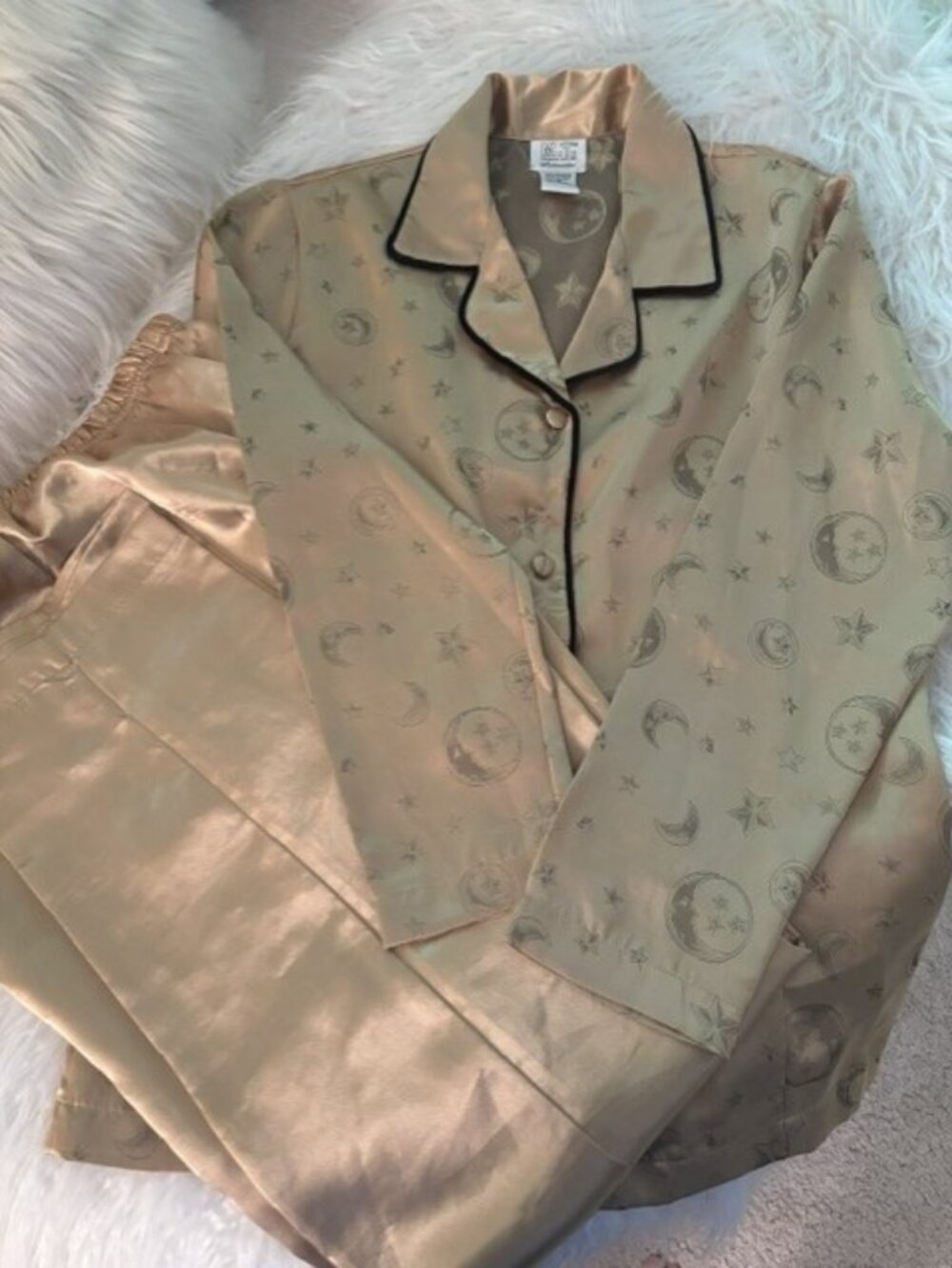 MORGAN TAYLOR CELESTIAL GOLD SATINY PAJAMAS